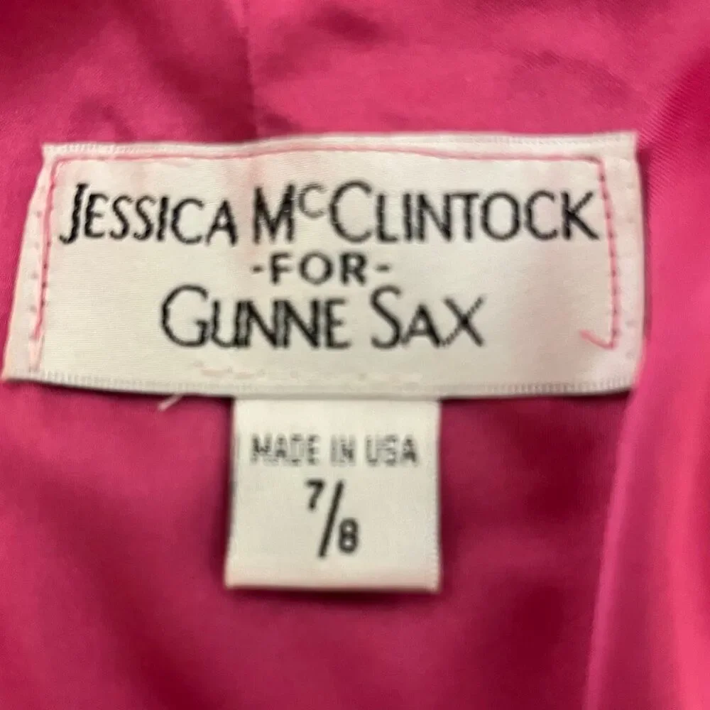 Jessica McClintock For Gunne‎ Sax Pink Vintage Barbie Core Y2K Gown 7/8